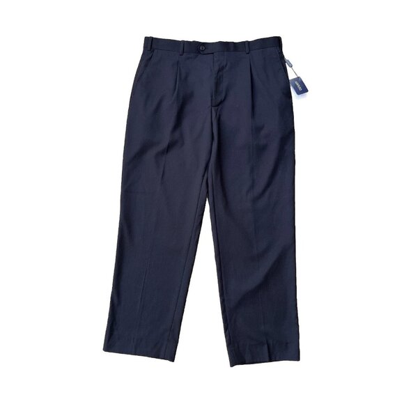 Adolfo Men’s Classic Pleated Black Dress Pants Trousers Size 38x30 Formal - Picture 9 of 15